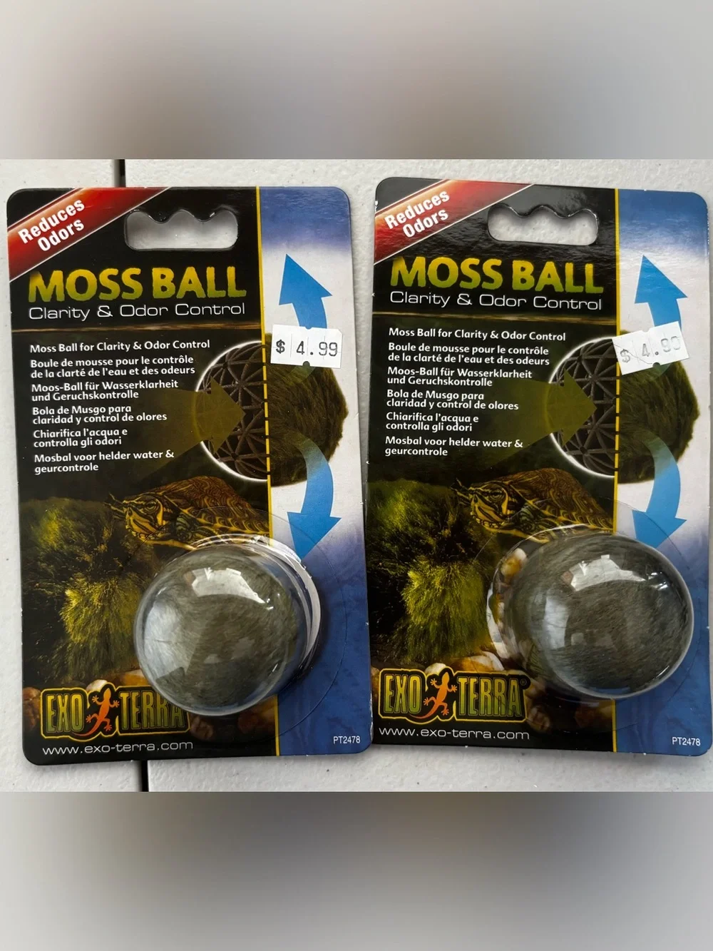 Exo Terra Reptile Tank Odor-Removing Moss Ball Two Pack